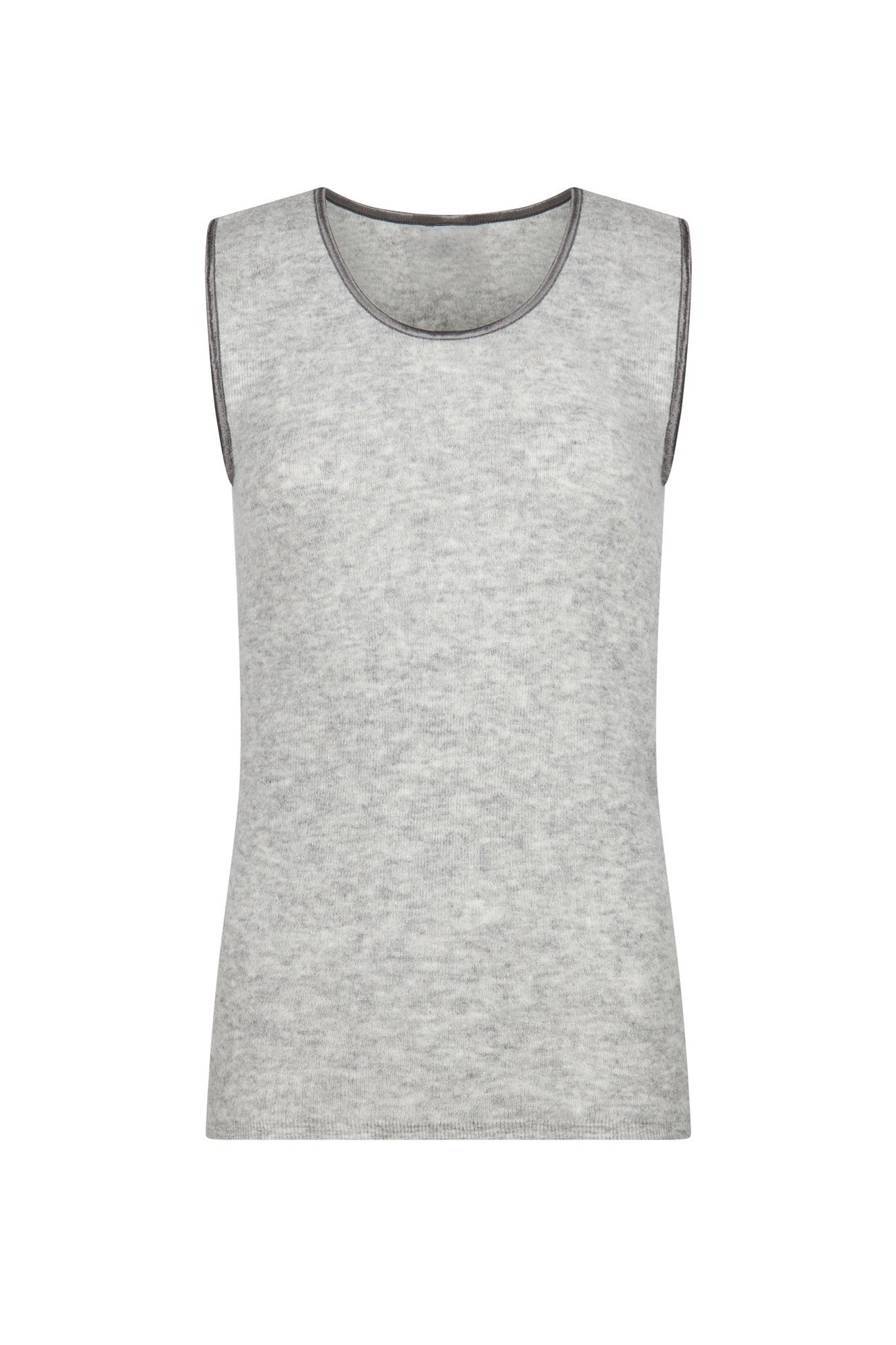 Ärmelloses ALPAKA Damen Top AYDA mit rundem Ausschnitt, gerade geschnittenem Saum und minimalistischem Design; nahtlos gestrickt für sanften Tragekomfort und Wärme.