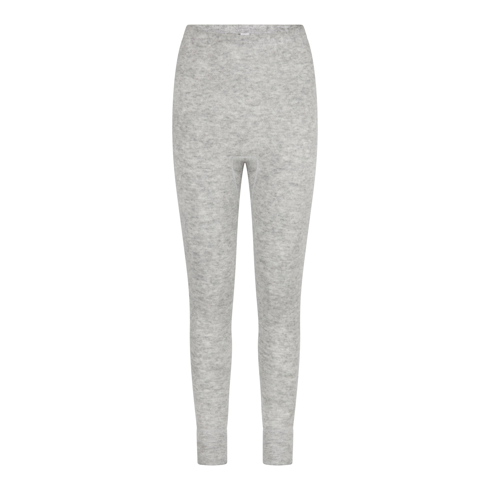 ALPAKA Damen Leggins ALBERTA, hellgraue, melierte Strickleggings mit elastischem Bund und Bündchen an den Knöcheln, bietet Wärme und Komfort durch Alpakafaser.